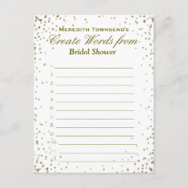 Creëer Words | Gouden Confetti Uitnodiging Briefkaart