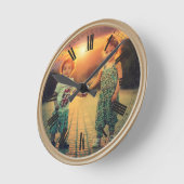 Creëer Your Custom Photo Brown Classy Elegant Ronde Klok (Hoek)