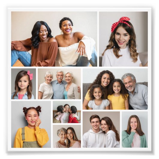 Creëer Your Ewn 10 Photo Collage Photo Enlargement Foto Afdruk (Voorkant)