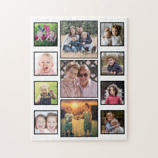 Creëer Your Ewn 11 Family Photo Collage White Legpuzzel (Verticaal)