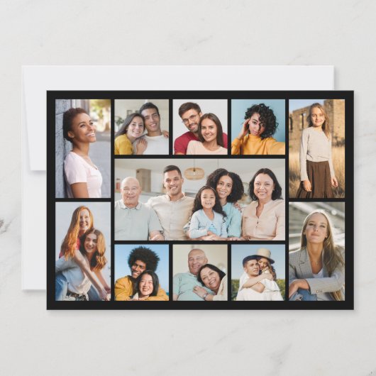 Creëer Your Ewn 11 Photo Collage Greeting Kaart (Voorkant)