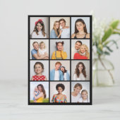 Creëer Your Ewn 12 Photo Collage Greeting Kaart (Staand voorkant)