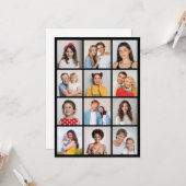 Creëer Your Ewn 12 Photo Collage Greeting Kaart (Voorkant / Achterkant in situ)