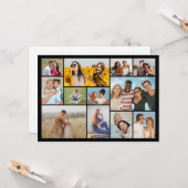 Creëer Your Ewn 12 Photo Collage Greeting Kaart (Voorkant / Achterkant in situ)