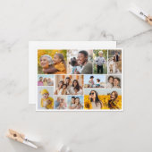 Creëer Your Ewn 12 Photo Collage Greeting Kaart (Voorkant / Achterkant in situ)