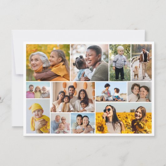 Creëer Your Ewn 12 Photo Collage Greeting Kaart (Voorkant)