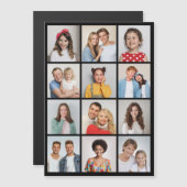 Creëer Your Ewn 12 Photo Collage Magnetic Kaart (Voorkant / Achterkant)