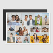 Creëer Your Ewn 12 Photo Collage Magnetic Kaart (Voorkant / Achterkant)