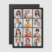 Creëer Your Ewn 12 Photo Collage Magnetic Kaart (Voorkant / Achterkant)