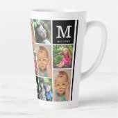 Creëer Your Ewn 12 Photo Collage Monogram Black Latte Mok (Rechts)