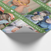 Creëer Your Ewn 12 Photo Collage Red Kerstmis Cadeaupapier (Hoek)