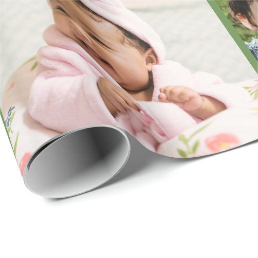 Creëer Your Ewn 12 Photo Collage Red Kerstmis Cadeaupapier (Rol Hoek)