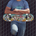 Creëer Your Ewn 12 Photo Collage - retro stripes Persoonlijk Skateboard<br><div class="desc">Een geweldige manier om je vierkante foto's weer te geven van je online account. Voeg 12 foto's toe - de bebouwde vierkanten werken het beste. Een retro stripe patroon in warme kleuren benadrukt de diamantfotovertoning.</div>