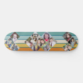 Creëer Your Ewn 12 Photo Collage - retro stripes Persoonlijk Skateboard (Horizontaal)