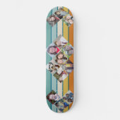 Creëer Your Ewn 12 Photo Collage - retro stripes Persoonlijk Skateboard (Voorkant)