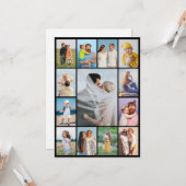Creëer Your Ewn 13 Photo Collage Greeting Kaart (Voorkant / Achterkant in situ)