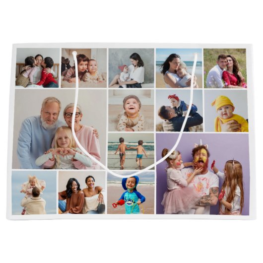 Creëer Your Ewn 14 Photo Collage Groot Cadeauzakje (Voorkant)