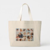 Creëer Your Ewn 14 Photo Collage Grote Tote Bag (Achterkant)