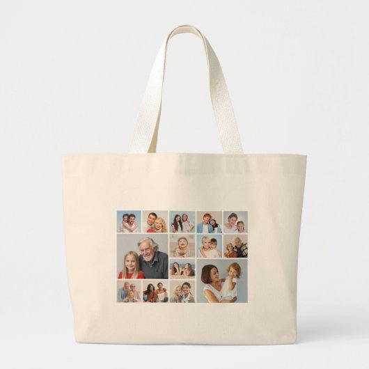 Creëer Your Ewn 14 Photo Collage Grote Tote Bag (Voorkant)