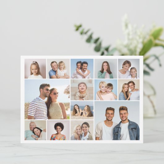 Creëer Your Ewn 14 Photo Collage Kaart (Staand voorkant)