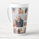 Creëer Your Ewn 14 Photo Collage Latte Mok (Linkerhoek)