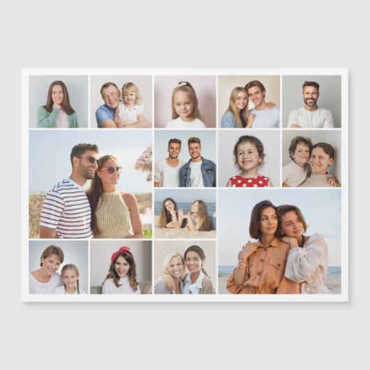 Creëer Your Ewn 14 Photo Collage Magnetic Kaart (Voorkant)