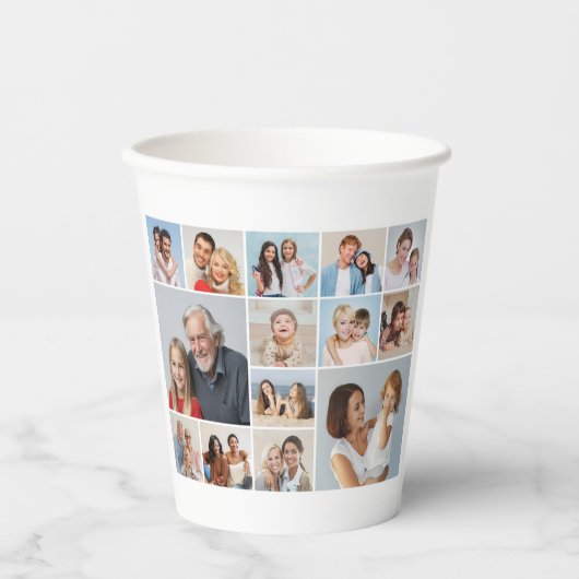 Creëer Your Ewn 14 Photo Collage Papieren Bekers (Voorkant)