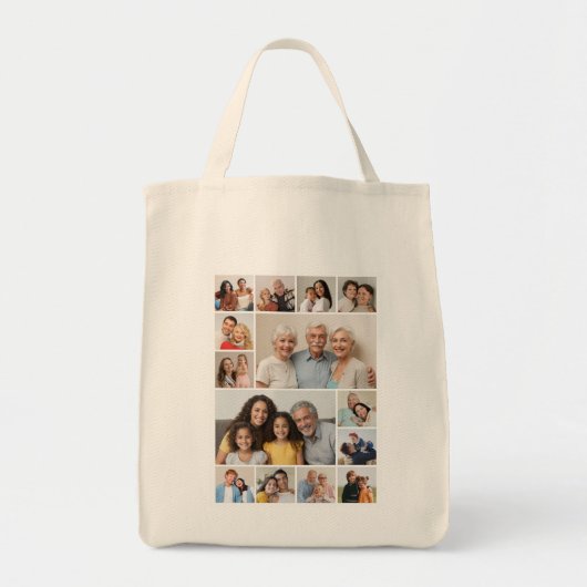 Creëer Your Ewn 14 Photo Collage Tote Bag (Voorkant)