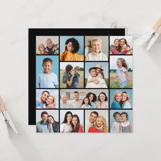 Creëer Your Ewn 15 Photo Collage Greeting Kaart (Voorkant / Achterkant in situ)