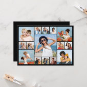 Creëer Your Ewn 15 Photo Collage Greeting Kaart (Voorkant / Achterkant in situ)