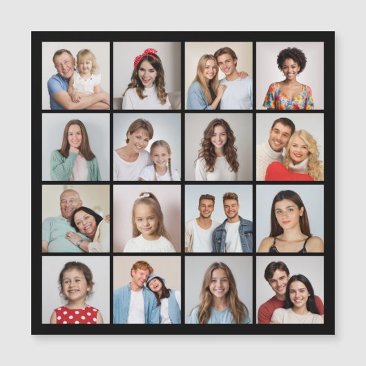 Creëer Your Ewn 16 Photo Collage Magnetic Kaart (Voorkant)