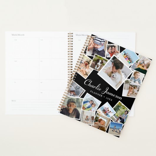 Creëer Your Ewn 17 Photo Collage Personalized Year Planner (Display)