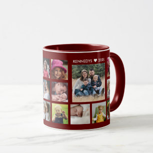 Creëer Your Ewn 18 Family Photo Collage Maroon Mok