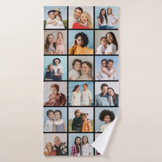 Creëer Your Ewn 18 Photo Collage Badhanddoek (Badhanddoek)