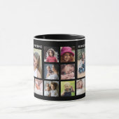 Creëer Your Ewn 18 Photo Collage Family Name Black Mok (Midden)