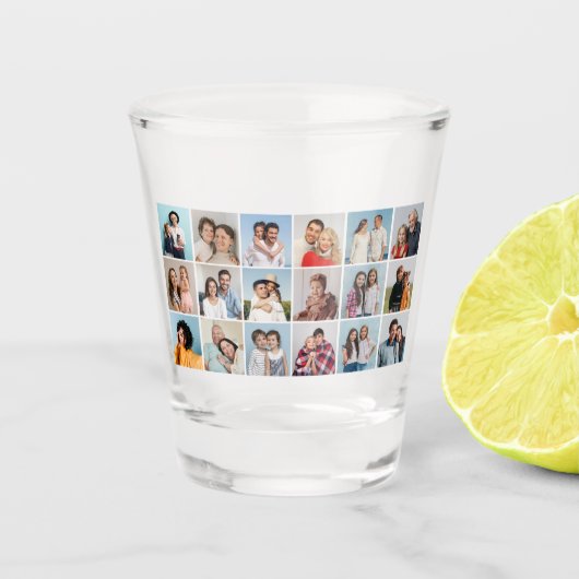 Creëer Your Ewn 18 Photo Collage Shot Glas (Voorkant)