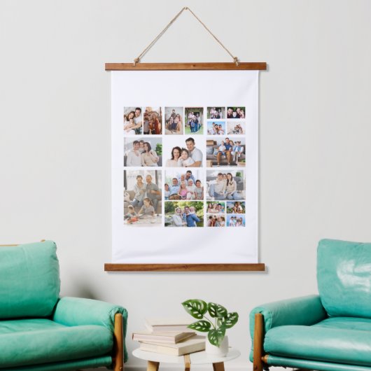 Creëer Your Ewn 19 Photo Collage Hangend Wandkleed (Woonkamer)