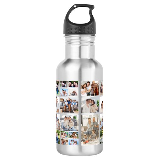Creëer Your Ewn 19 Photo Collage Waterfles (Voorkant)