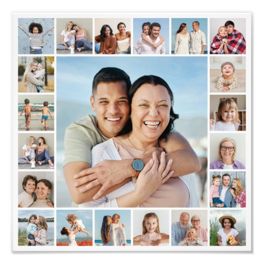 Creëer Your Ewn 21 Foto Collage Foto Enlargement Foto Afdruk (Voorkant)