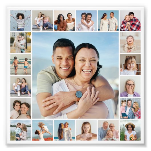 Creëer Your Ewn 21 Foto Collage Foto Enlargement Foto Afdruk (Voorkant)