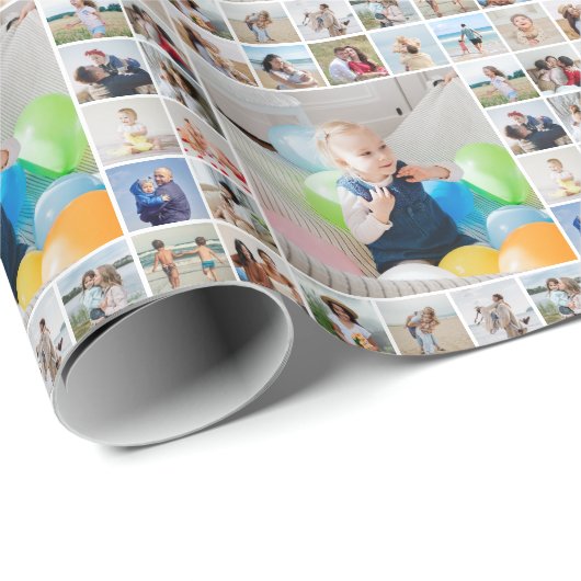 Creëer Your Ewn 21 Photo Collage Cadeaupapier (Rol Hoek)