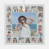 Creëer Your Ewn 21 Photo Collage Glas Ornament (Voorkant)