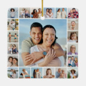 Creëer Your Ewn 21 Photo Collage Keramisch Ornament (Achterkant)