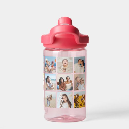Creëer Your Ewn 21 Photo Collage Kind Waterfles (Achterkant)