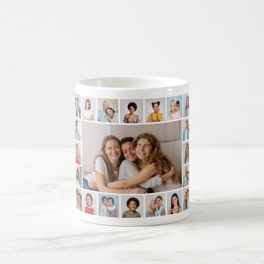 Creëer Your Ewn 21 Photo Collage Koffiemok (Center)