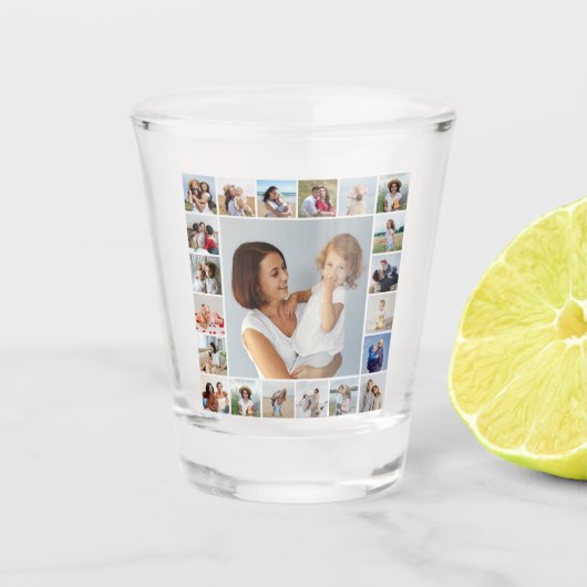 Creëer Your Ewn 21 Photo Collage Shot Glas (Voorkant)