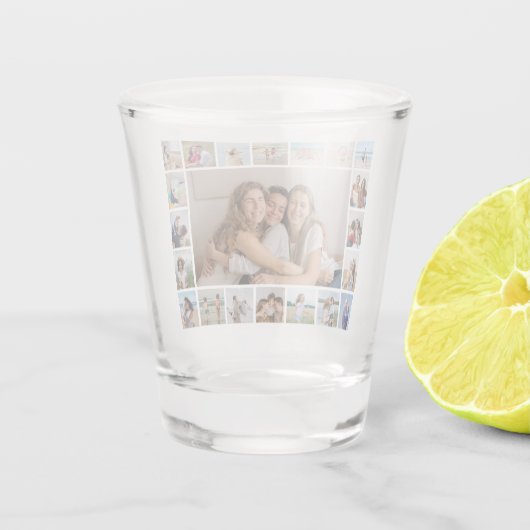 Creëer Your Ewn 21 Photo Collage Shot Glas (Achterkant)