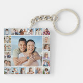 Creëer Your Ewn 21 Photo Collage Sleutelhanger (Achterkant)