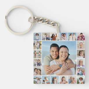 Creëer Your Ewn 21 Photo Collage Sleutelhanger
