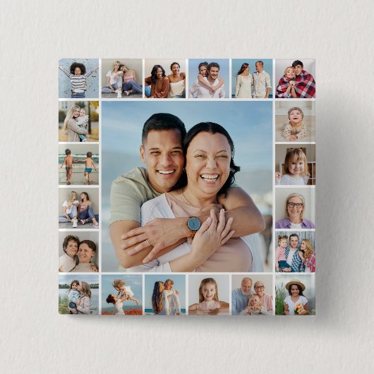 Creëer Your Ewn 21 Photo Collage Vierkante Button 5,1 Cm (Voorkant)